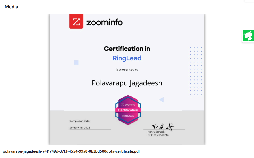 ZoomInfo Certificate Thumbnail